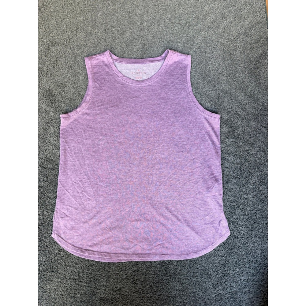 Danskin Womens Heathered Purple Sleeveless Activewear Tank Top Style 9062 Large
